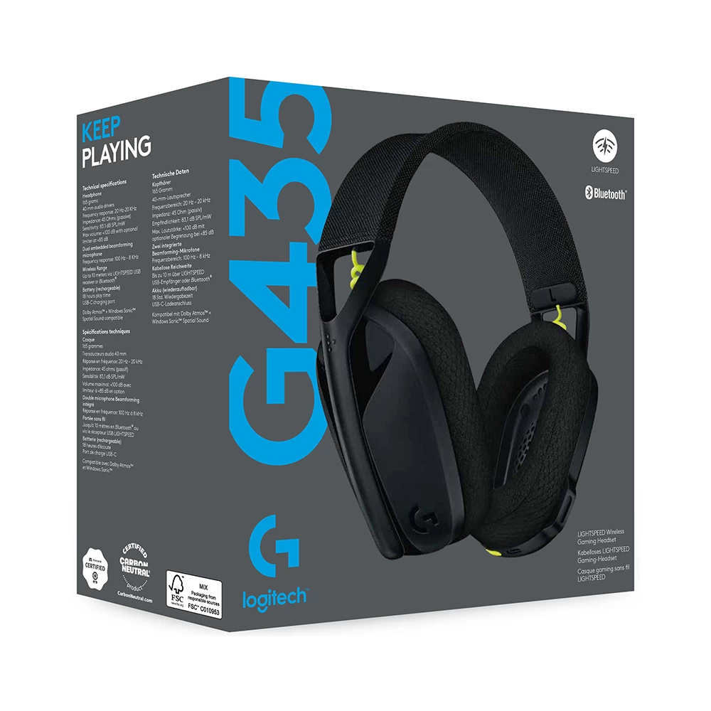 Casti Logitech Gaming G435 LIGHTSPEED Wireless, Black photo 4