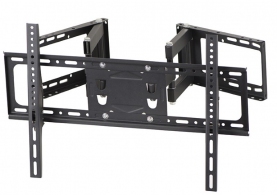 Full-motion TV-Wall Mount for 37 -80”- Gembird ”WM-80ST-02”, allows up to 120 degrees swivel and 20 degrees tilting, max. 60 kg, Distance to wall: 58 - 402 mm, max. VESA 600 x 400, Black thumbnav 1
