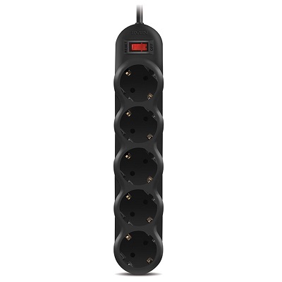 Surge Protector SVEN SF-05L, 5 Sockets, 3.0m, Black photo 1