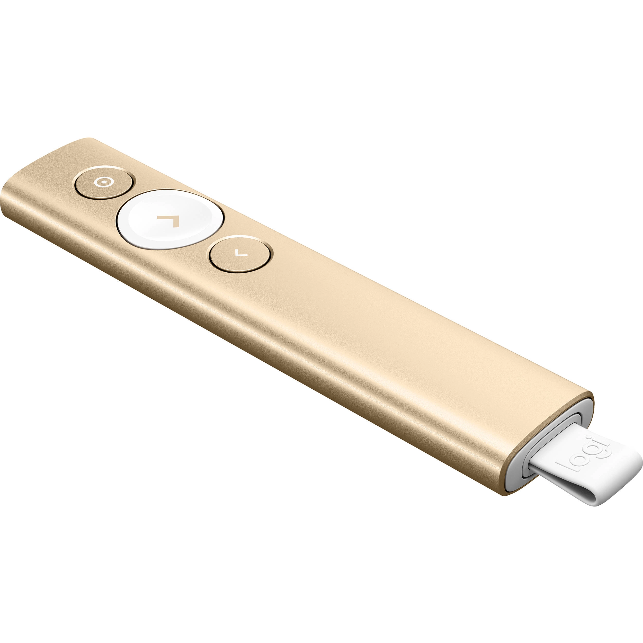Presenter Logitech Spotlight, Bluetooth and 2.4GHz, Wireless range 30m, 3D accelerometer and Gyroscope, Gold photo 1