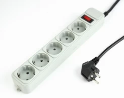 Gembird Surge Protector SPG3-B-6C, 5 Sockets, 1.8m, up to 250V AC, 16 A, safety class IP20, Grey thumbnav 2