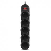 Surge Protector SVEN SF-05L, 5 Sockets, 5.0m, Black thumbnav 1