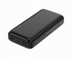 20000mAh Power bank - Gembird PB20-01, Power output: USB-AF x 2 pcs, 5 V DC, up to 2 .4A totally, Black thumbnav 1