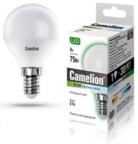 Светодиодная лампа Camelion LED 12393 G45/845 8W E14 4500K photo 1 Светодиодная лампа Camelion LED 12393 G45/845 8W E14 4500K photo 1