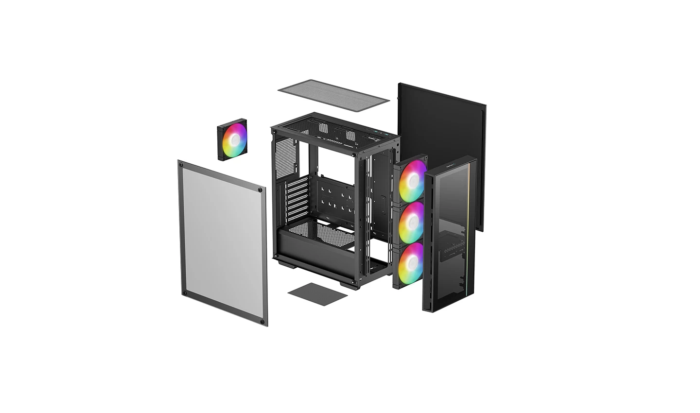 Carcasa DEEPCOOL MATREXX 55 V4 / w/oPSU / Side panel / ATX / Black photo 10