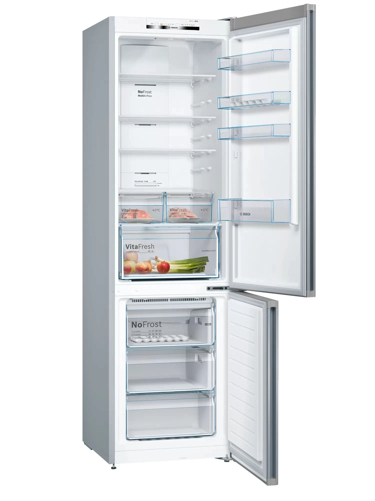 Frigider cu doua usi Bosch KGN39VI306 / 366 l / 203 cm / F / Inox photo 2