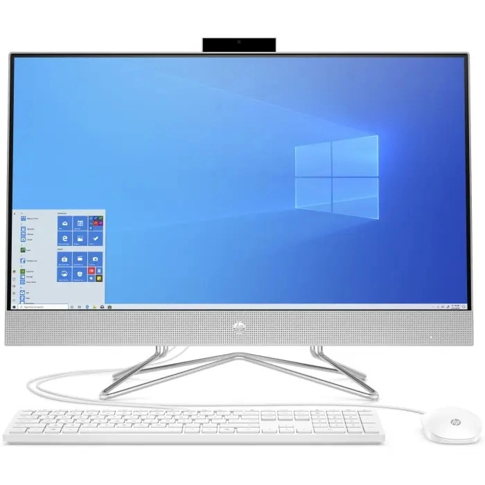 All-in-One PC - 27" HP AiO 27-cb0036ur 27" FHD IPS TOUCH, AMD Ryzen 7 5700U, 16GB (2x8Gb) DDR4, 1Tb M.2 PCIe NVMe SSD, AMD Integrated Graphics, CR, FHD IR Cam, WiFi ac 1x1 + BT5, HDMI, LAN, Wired USB Keyboard and Mouse, Windows 11 Plus SL, White. photo 1