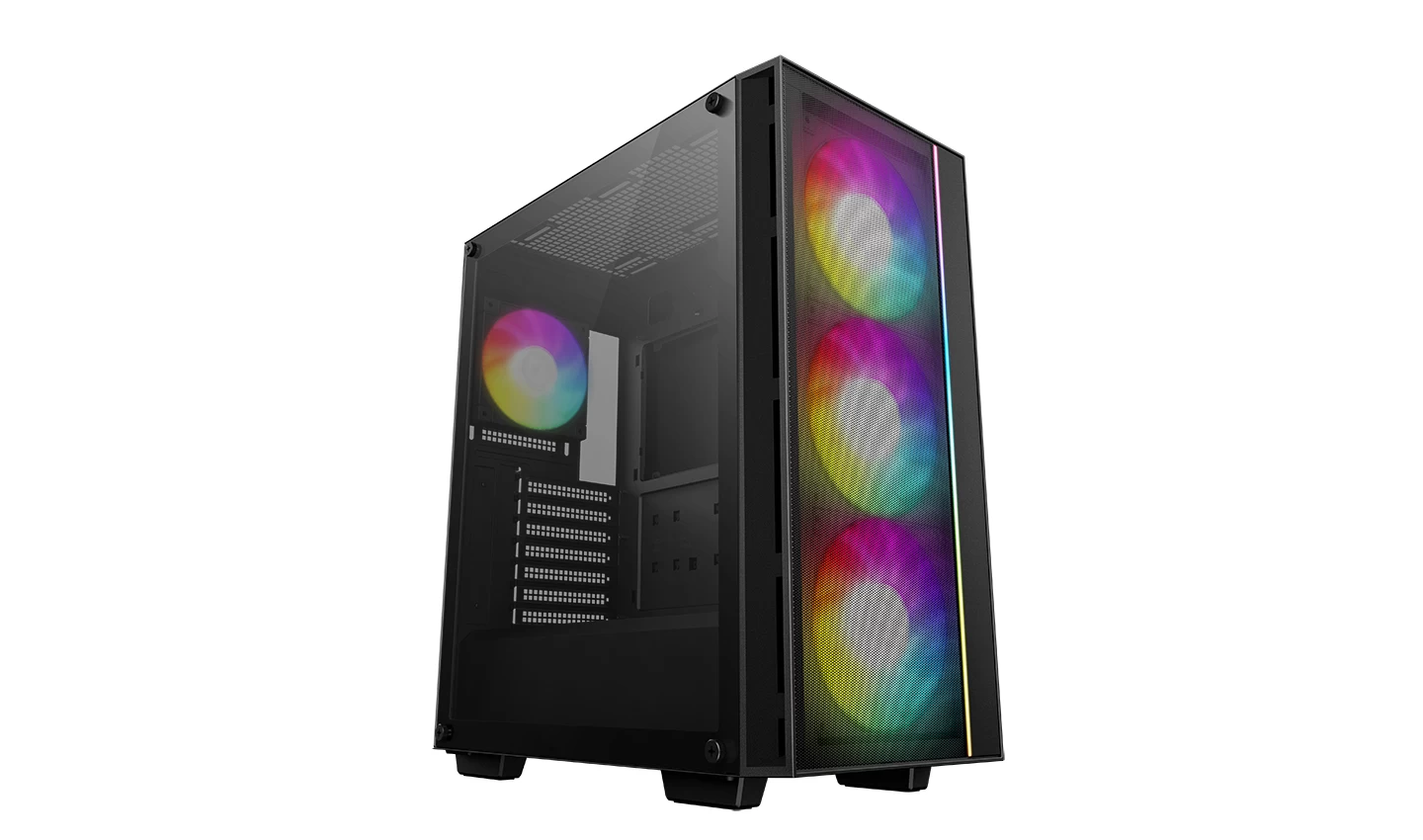 Carcasa DEEPCOOL MATREXX 55 MESH V4 / w/oPSU / Side panel / ATX / Black photo 1