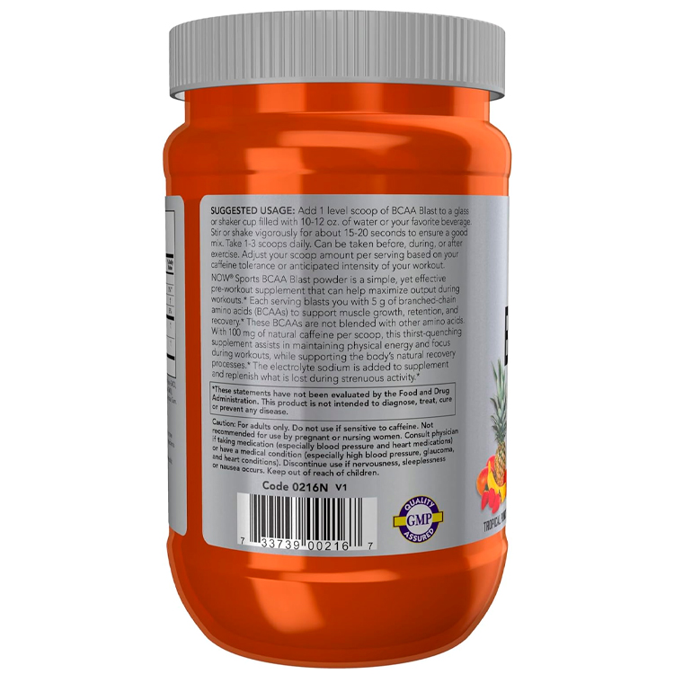 Complex Pre-antrenament Now Sports BCAA Blast Powder, Tropical Punch Flavor photo 3