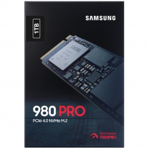M.2 NVMe SSD 1.0TB  Samsung SSD 980 PRO, PCIe4.0 x4 / NVMe1.3c, M2 Type 2280 form factor, Seq. Read: 7000 MB/s, Seq. Write: 5000 MB/s, Max Random 4k: Read /Write: 1000,000/1000,000 IOPS, Samsung Elpis Controller, 1GB LPDDR4, V-NAND 3-bit MLC photo 2