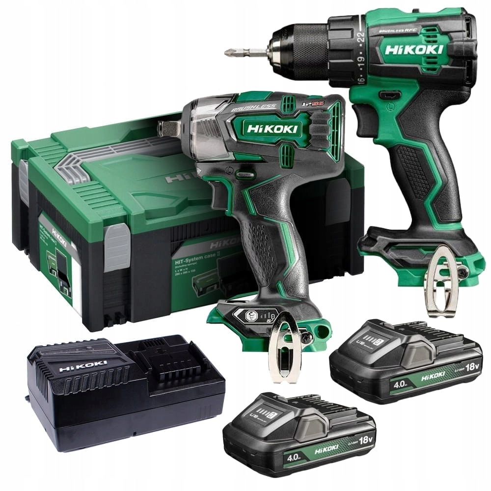 Set Masina de insurubat DS18DE + Impact WR18DH 18V 4Ah Hikoki photo 1