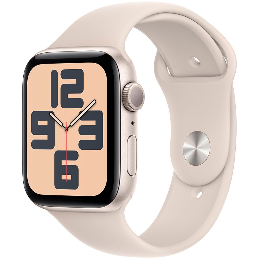 Умные часы Apple Watch SE GPS 44mm Starlight Aluminium Case with Starlight Sport Band - M/L (MRE53QI/A) 1 GB 1.78 photo 1