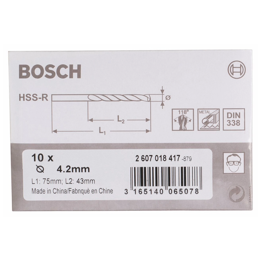 Сверло Bosch HSS 4,2x43x75, 2607018417 photo 2