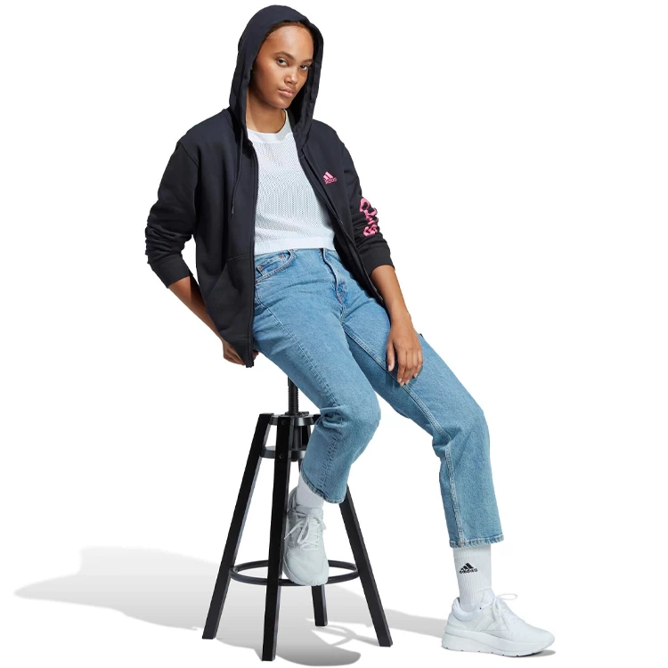 Hanorac Adidas W LIN FT FZ HD XS Negru Femei photo 4