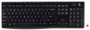 Logitech Wireless Keyboard K270, Multimedia, 8-keys, Spill-resistant, Nano receiver, USB, Retail 