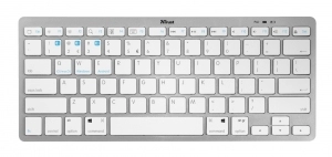 Trust Nado Ultra-thin Wireless Bluetooth keyboard, Bluetooth 4.0, Power saving,  Triple pairing - Able to switch FN functions to match operating systems perfectly: iOS/MacOS, Windows and Android, US, Silver 