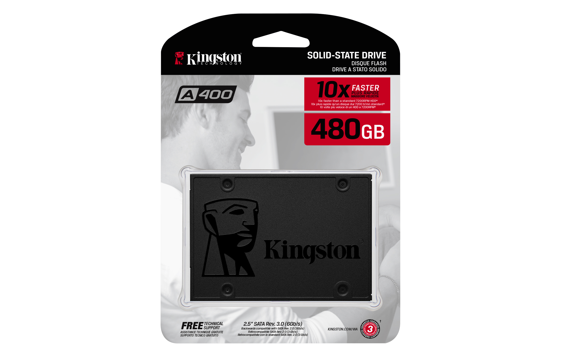 SSD 2.5” Kingston A400 480ГБ (SA400S37/480G) photo 2