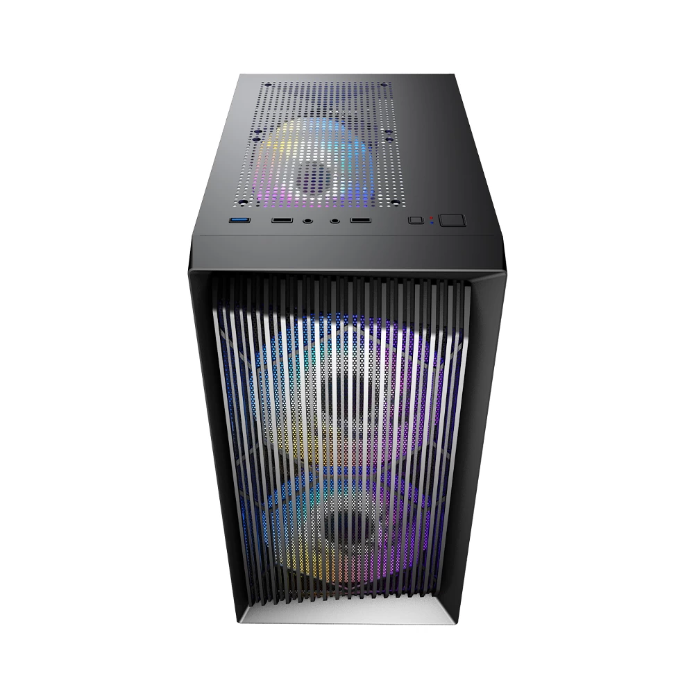 Carcasa 1STPLAYER BS-2 / no PSU / Side-Window / 3x120mm / mATX / Black photo 4