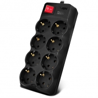 Surge Protector SVEN SF-08-16, 8 Sockets, 1.8m, Black thumbnav 1