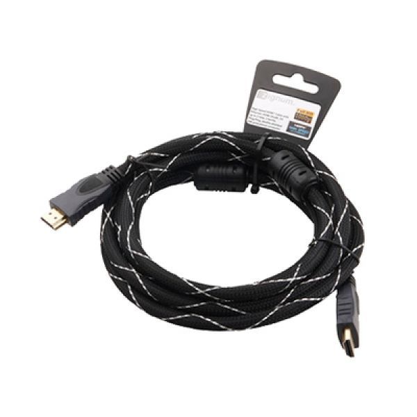 Cable HDMI 2m - Brackton(Zignum) ”Prime” K-HDE-FKR-0200.BG, 2 m, High Speed HDMI® Cable with Ethernet, male-male, 99,99% OFC oxygen free copper, up to 2160p 2Kx4K, 3D capable, with 24k gold plated contacts, triple shielded, 2 ferrites, nylon sleeve photo 2