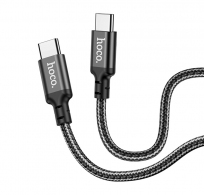 Cable  USB-C to USB-C   HOCO “X14 Double speed”,  1m,  Black, Fast Charge, up to 60W, High-power notebook charging, Charging Data Cable, Outer material: Braided wire+ABS+TPE thumbnav 3