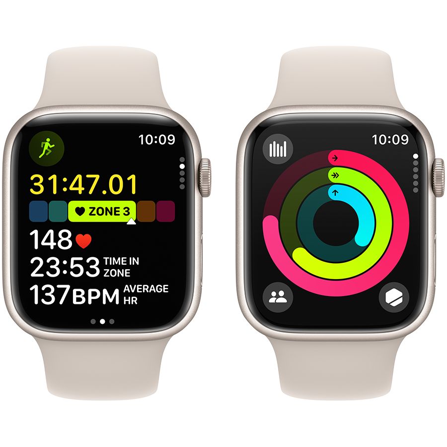Smart watch Apple Watch Series 9 GPS 45mm Starlight Aluminium Case with Starlight Sport Band - M/L (MR973QI/A) 1 GB 1.9 photo 8