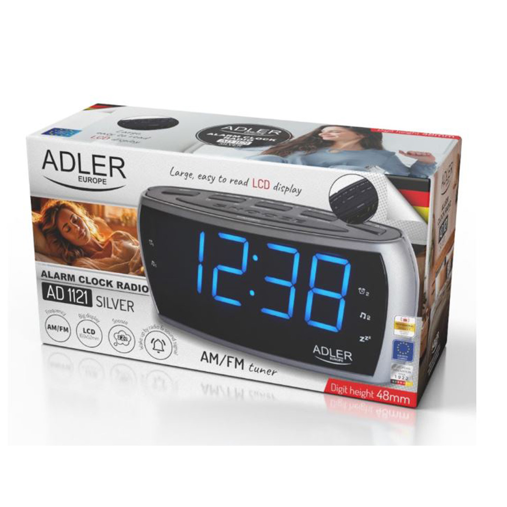 Радиочасы Adler AD1121s Цифровой / Black/Silver / Моно photo 4