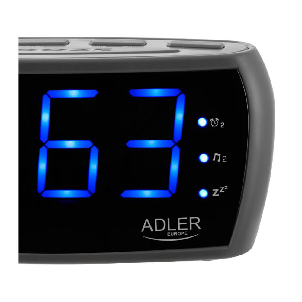 Радиочасы Adler AD1121s Цифровой / Black/Silver / Моно photo 5