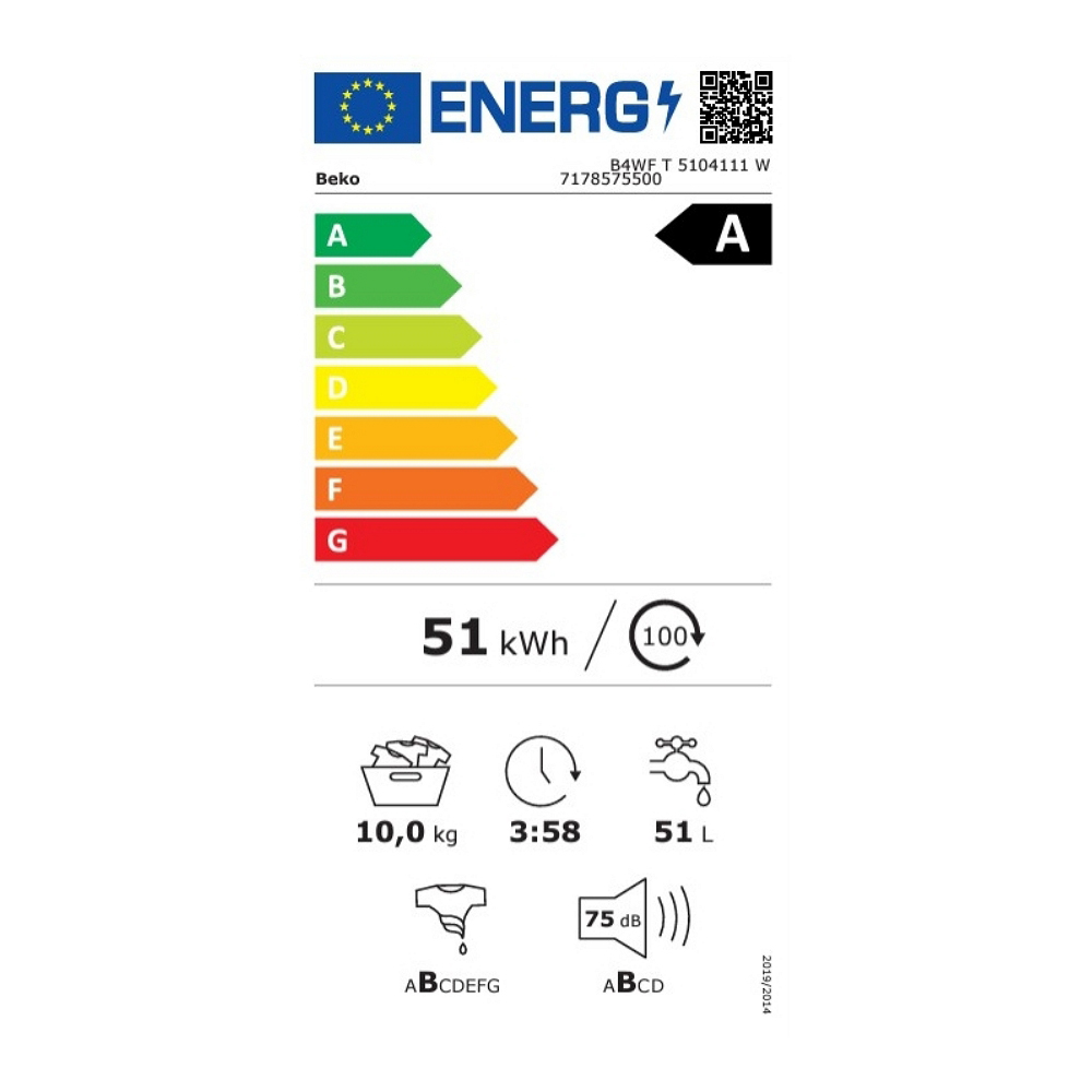 Masina de spalat Beko B4WFT5104111W 10 kg / 1400 rot/min / A / Alb photo 6