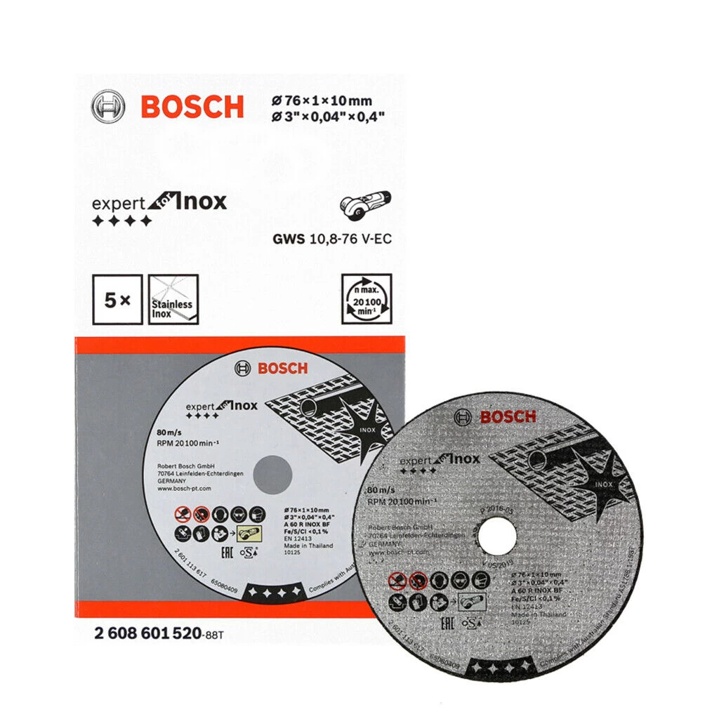 Отрезной круг, прямой, Expert for Inox Bosch 76x1.0x10mm,2608601520 photo 3