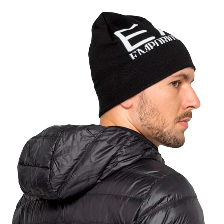 Caciula EA7 EMPORIO ARMANI OVERSIZE LOGO MANS S Negru photo 4