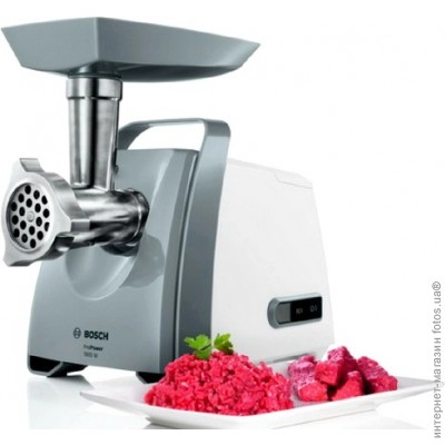 Мясорубка Bosch MFW66020, 3 кг/мин, 600 Вт, Белый photo 1