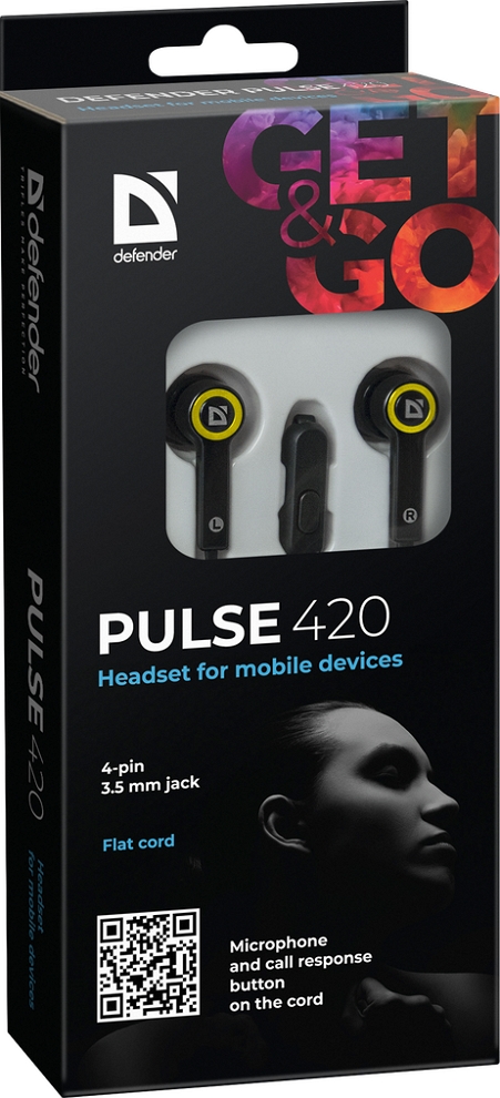 Căști Defender Pulse 420 Negru/Galben Cu fir / Home and Office / Negru/Galben photo 5