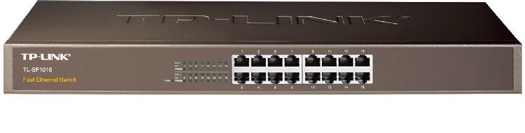 Коммутатор TP-LINK TL-SF1016 / 16 port / 100Mb / RJ45 / 1U 19-inch rack-mountable steel case photo 1