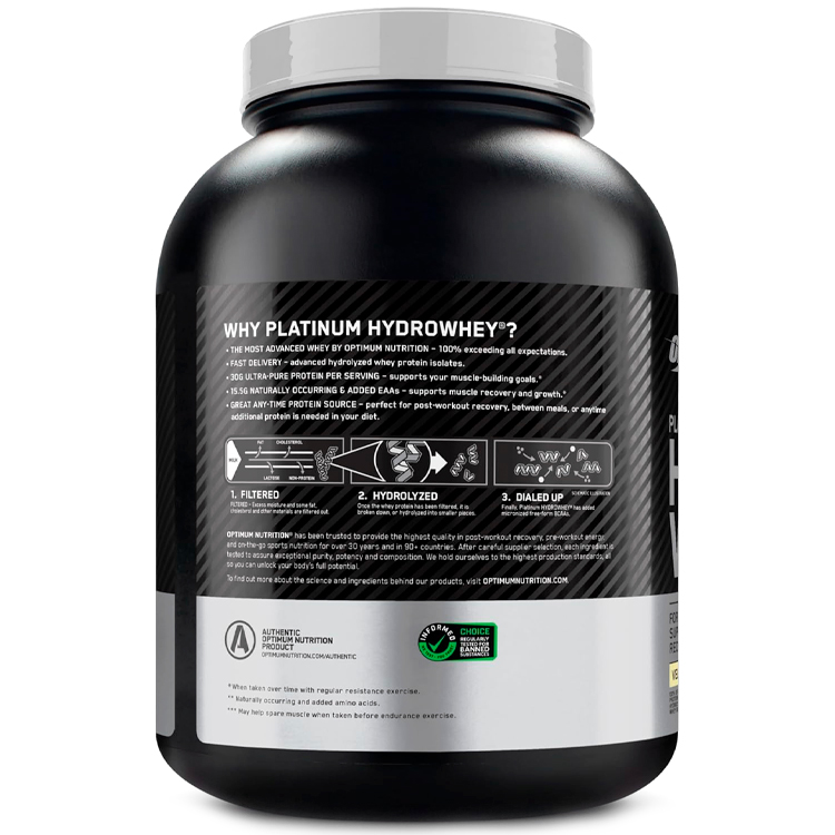 Гидролизат протеина Optimum Nutrition Platinum Hydro Whey Chocolate 3.61lb/1.6 кг photo 3