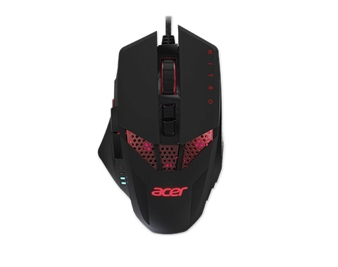 ACER NITRO NMW810 USB optical Mouse - 4000dpi,  RGB 6 color backlight LED, cable 1.5m, 8 buttons - one of which is Burst Fire, Acceleration - 20g of additional weight (4 x 5g each), Black. photo 1