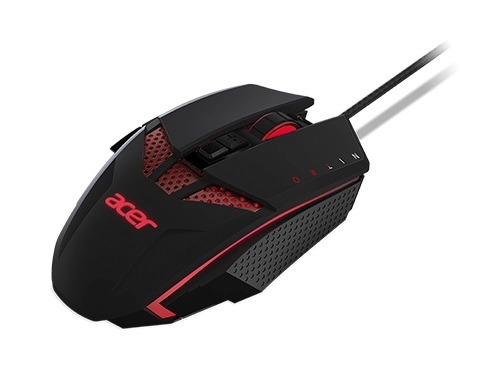 ACER NITRO NMW810 USB optical Mouse - 4000dpi,  RGB 6 color backlight LED, cable 1.5m, 8 buttons - one of which is Burst Fire, Acceleration - 20g of additional weight (4 x 5g each), Black. photo 2