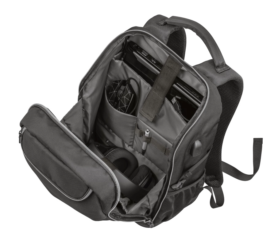 15.6" Trust Gaming Backpack GXT 1255 Outlaw, Black, 20 L, 4 Dedicated compartments to safely transport mouse, headset, tablet and other accessories photo 3