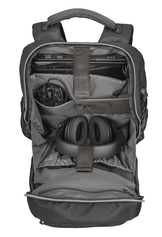 15.6" Trust Gaming Backpack GXT 1255 Outlaw, Black, 20 L, 4 Dedicated compartments to safely transport mouse, headset, tablet and other accessories photo 5