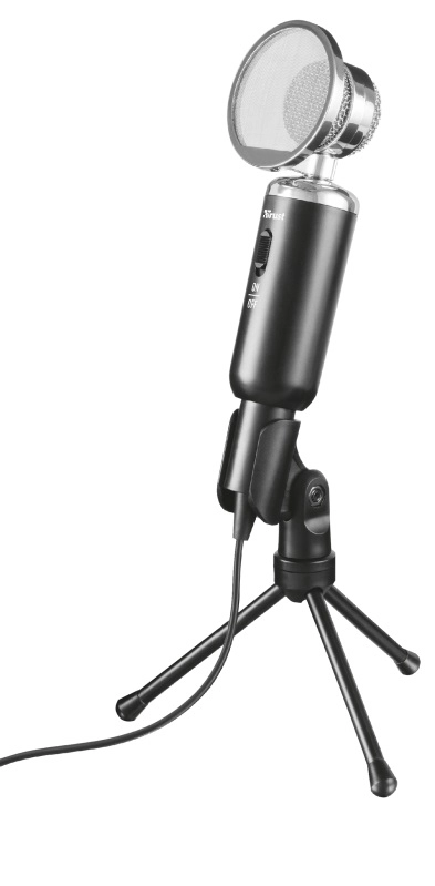 Trust Madell Desk Microphone for PC and laptop, High performance, vintage-style desktop microphone on tripod stand, 2.5m cable with 3.5mm plug photo 1