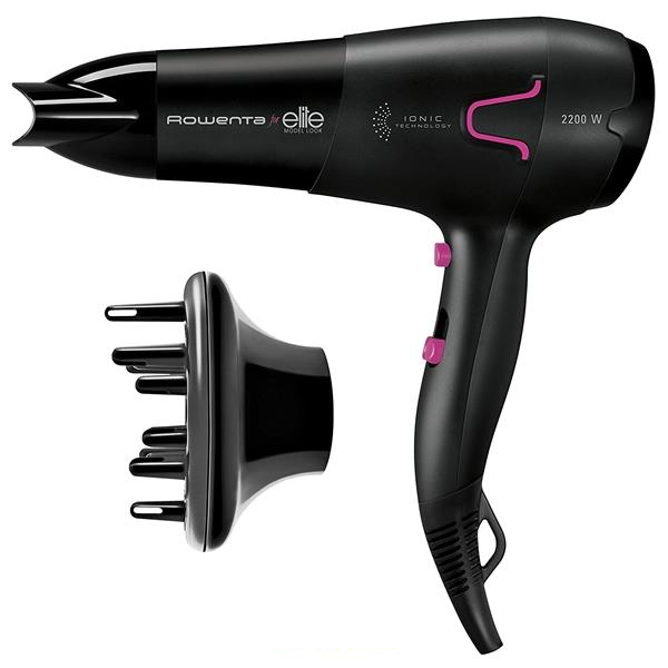 Uscator de par Rowenta CV5622 2200W Negru cu roz photo 1 Uscator de par Rowenta CV5622 2200W Negru cu roz photo 1