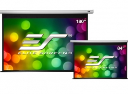 Elite Screens 128"(16:10) 275x173cm Spectrum Series Electric Screen with IR/Low Voltage 3-way wall box, White thumbnav 1