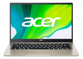 ACER Swift 1 Safari Gold (NX.A7BEU.00M), 14.0" IPS FHD (Intel Pentium Silver N6000 4xCore 1.1-3.3GHz, 8GB (1x8) LPDDR4 RAM, 512GB PCIe NVMe SSD, Intel UHD Graphics, CR, WiFi6-AX/BT5.1, FPS, Backlit, 3cell, HD Webcam, RUS, No OS, 1.3kg, 14.95mm) 