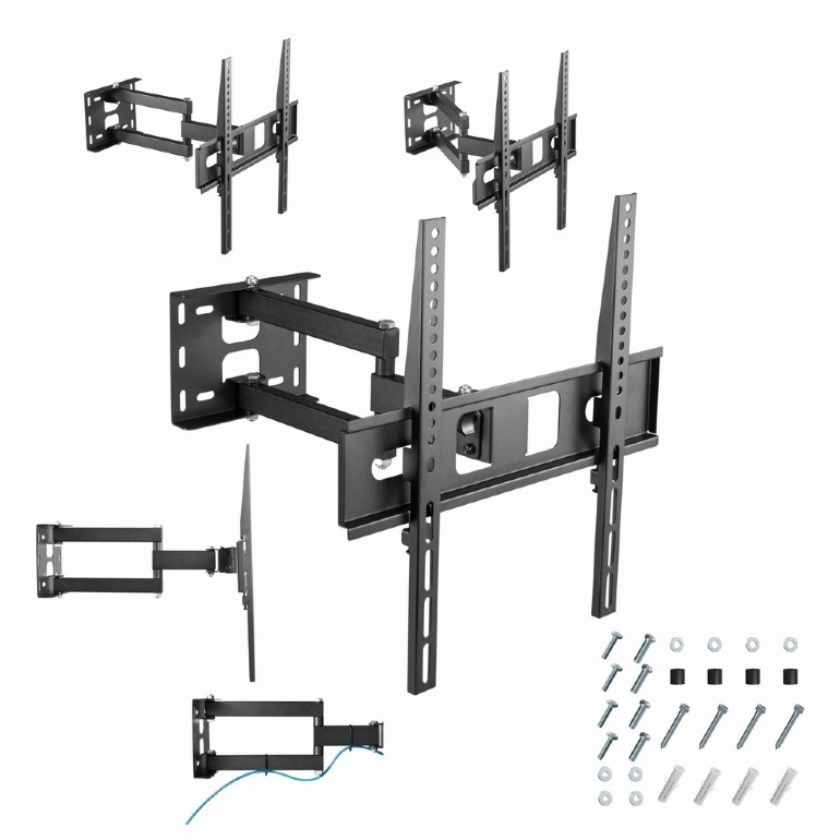 Suport TV de perete (cu miscare completa) 32”-55” Gembird ”WM-55ST-03”, Black photo 8