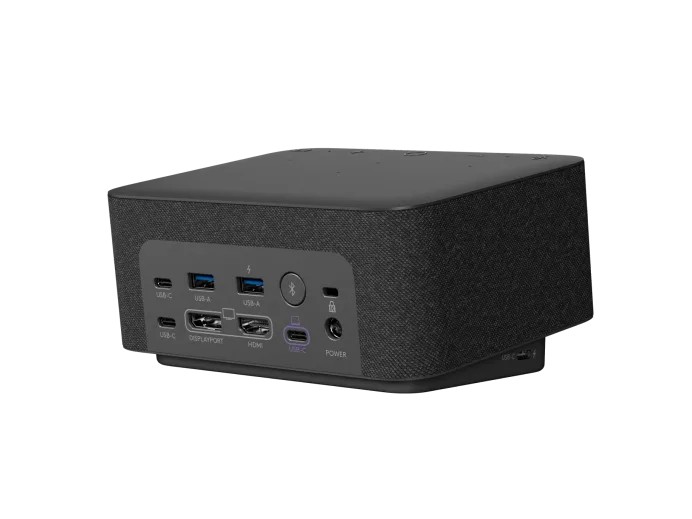 USB-C docking station multifunctionala cu meeting controls si boxe Logitech Logi Dock photo 5