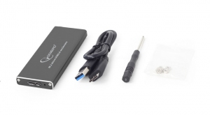 M.2 SSD External case Gembird EE2280-U3C-01, Type 2230, 2242, 2260, 2280 (for 22 mm), USB 3.0 Micro-B  interface, Black, 102mm x 37mm x 10mm thumbnav 2