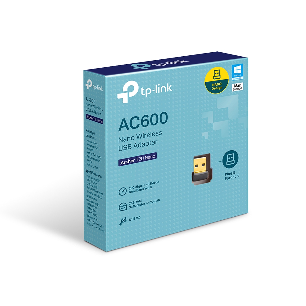 USB 2.0 / Wi-Fi 5 Adapter / TP-LINK Archer T2U Nano/  Dual Band AC600 photo 2