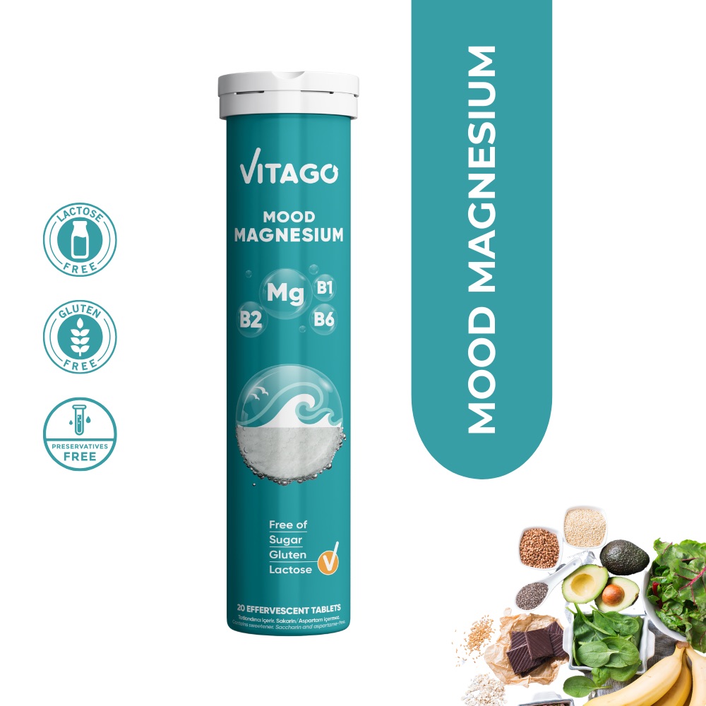 Vitamine Vitago Mood Magnesium+B1+B2+B3 / 20 Comprimate Efervescente photo 1 Vitamine Vitago Mood Magnesium+B1+B2+B3 / 20 Comprimate Efervescente photo 1
