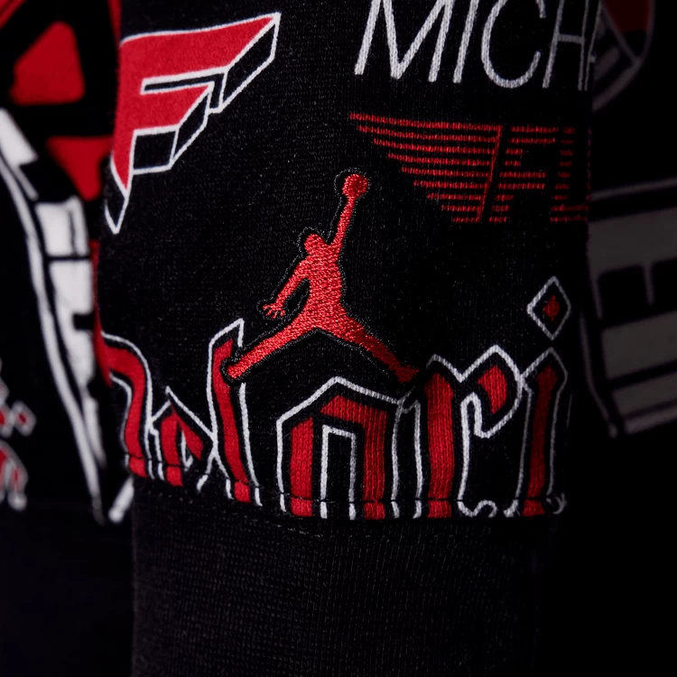 Hanorac Nike JDB MJ ESSENTIALS AOP PO / Barbati / S / Negru photo 5