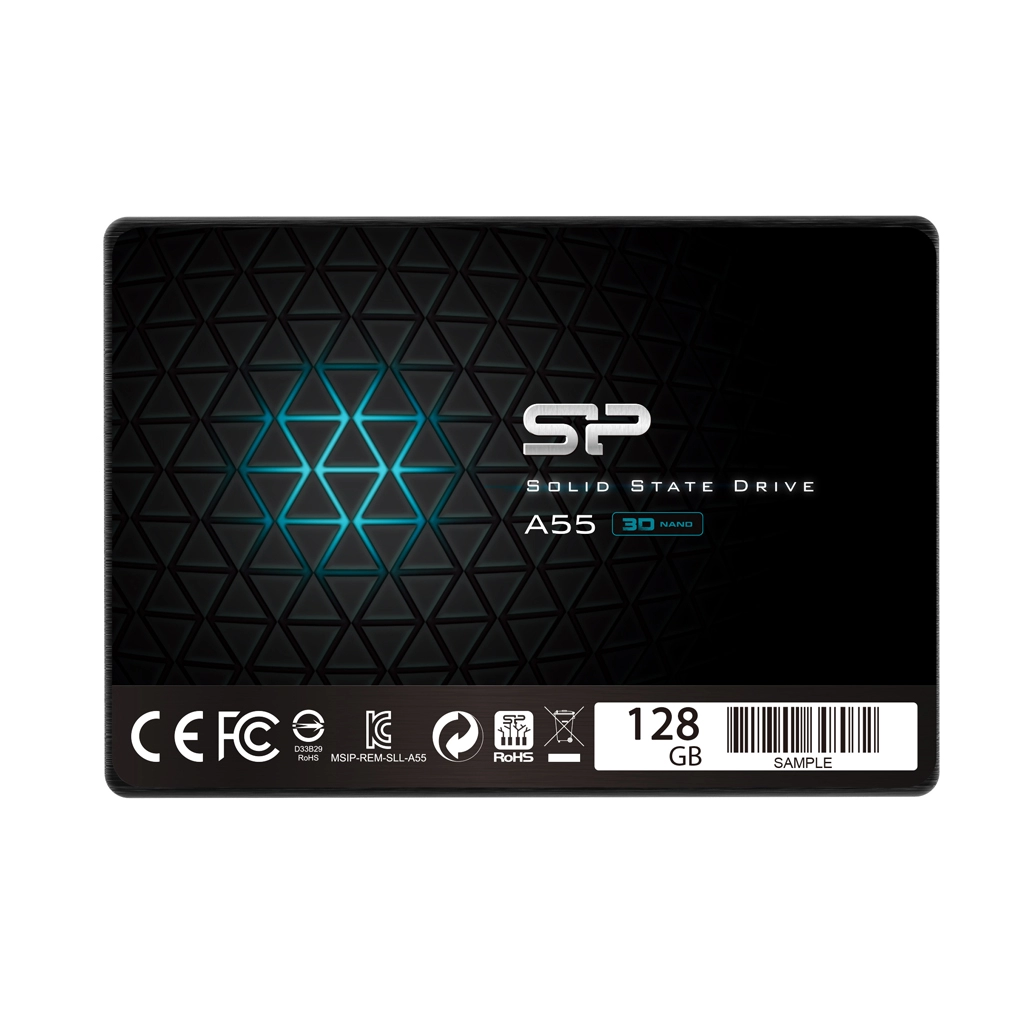 2.5" SSD 128GB  Silicon Power  Ace A55, SATAIII, SeqReads: 550 MB/s, SeqWrites: 420 MB/s, Controller Silicon Motion SM2258XT, MTBF 1.5mln, SLC Cash, BBM, SP Toolbox, 7mm, 3D NAND TLC photo 1